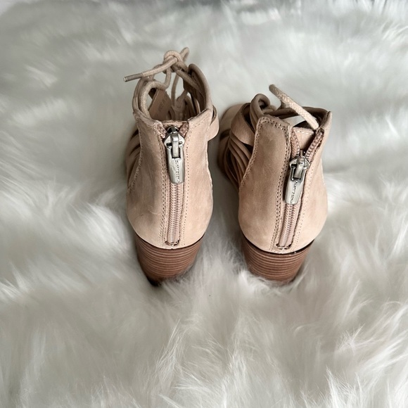 Vince Camuto Lace-up Block Sandal Heels - Cream - Picture 3 of 3